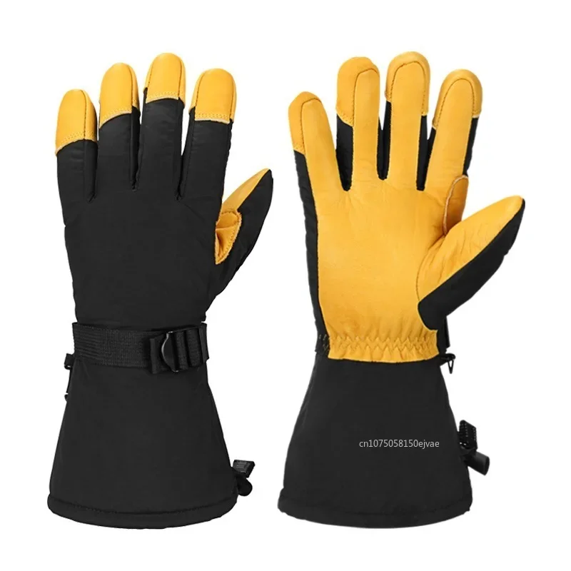 Зимние толстые теплые перчатки для катания на лыжах на открытом воздухе, термоперчатки с пятью пальцами, теплые перчатки для катания на лыжах/ альпинизме/туристизма/велосипеда