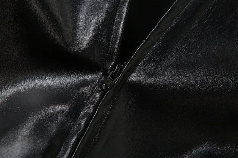 Black Hooded Cool Leather Jacket Spring Autumn Korean Loose-Fit Slim Short Zipper Motorcycle Jacket