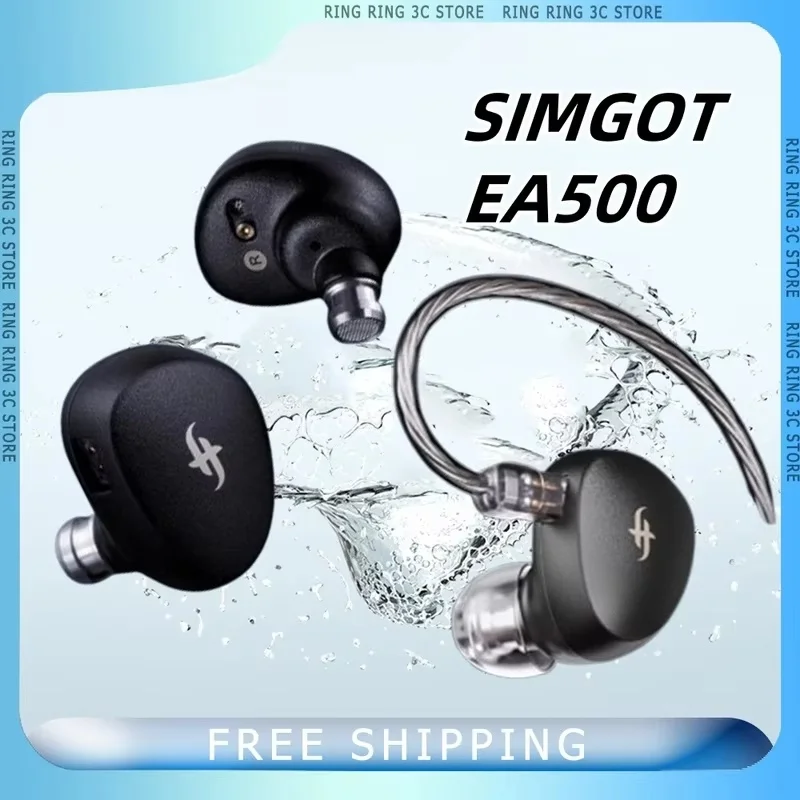 SIMGOT EA500 DSP Wired Earphones In Ear Dual-Magnetic-Circuit Dual-Cavity Stereo Music Headphones With Mic Custom Gaming Earbuds