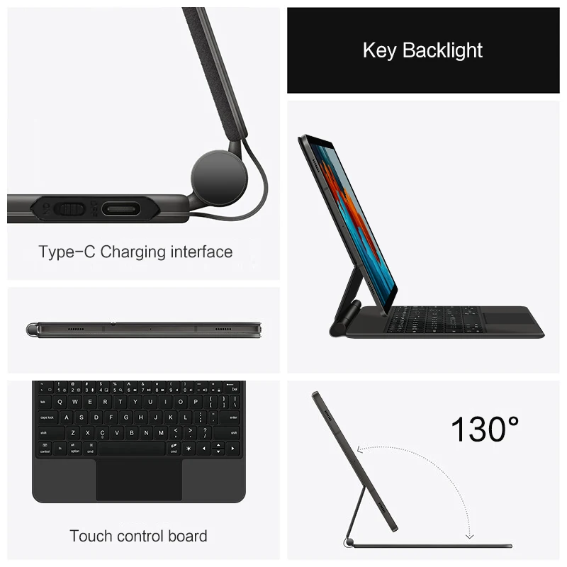 Imagem -03 - Smart Touchpad Magic Keyboard com Luz de Fundo Capa para Samsung Galaxy Tab s7 s8 s9 fe 11 T870 X700 X710 Sm-x510 10.9