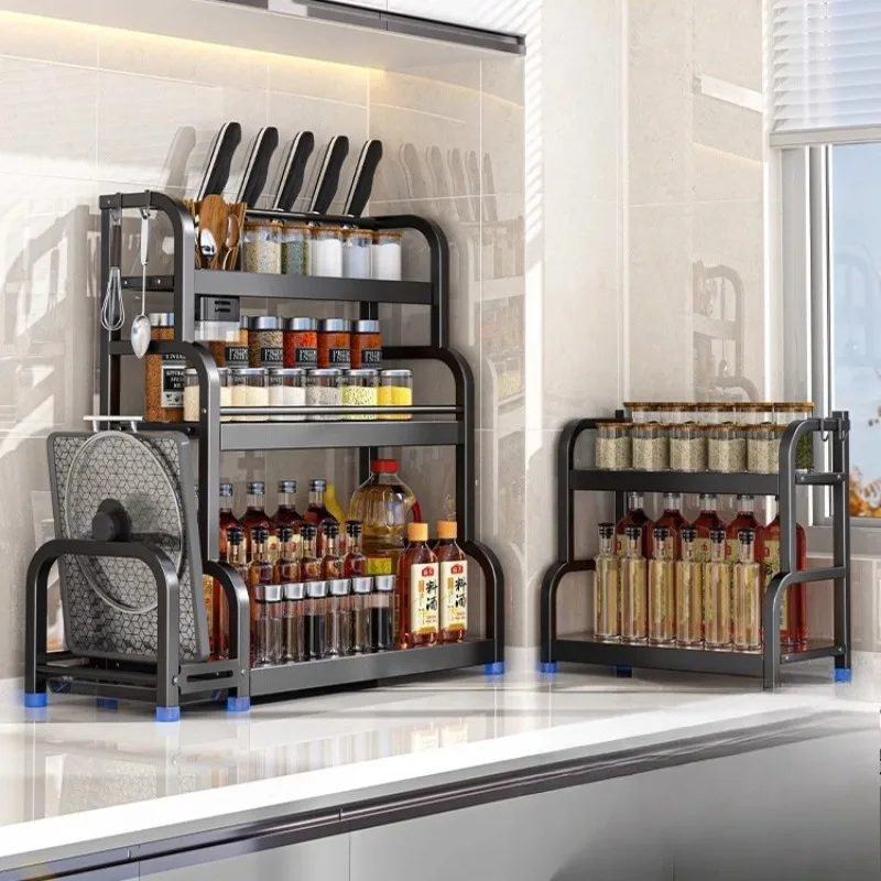 

Multi‑Tier Kitchen Organizer, Versatile Spice Shelf, Countertop Seasoning Stand, Corner Storage—For Culinary Prep Stations