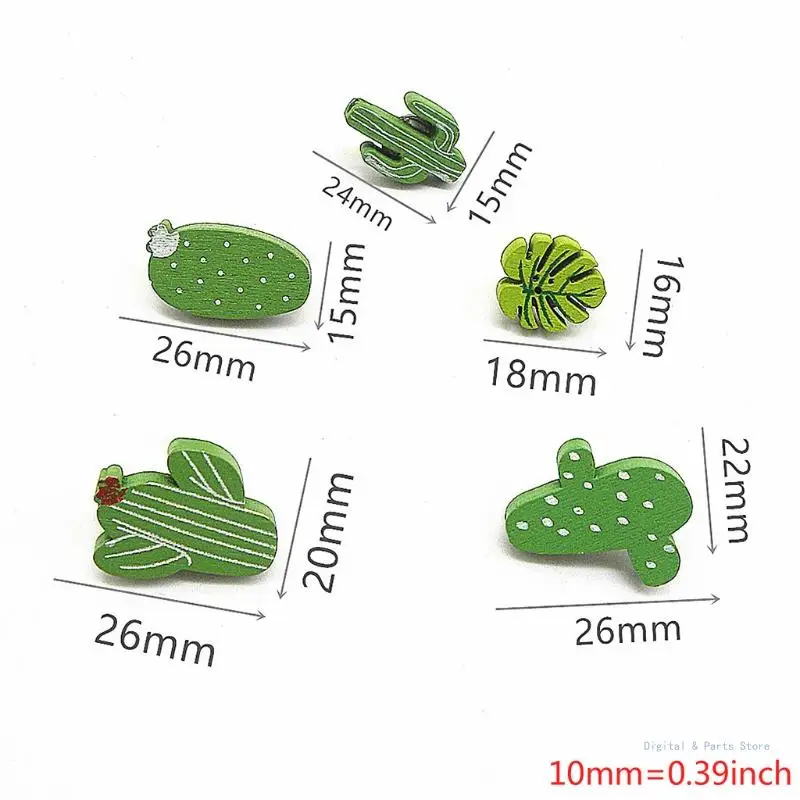 M17F 30X Cactus carino per foglie palma Puntine decorative Puntina da disegno Indice puntine da disegno per bacheche Ufficio