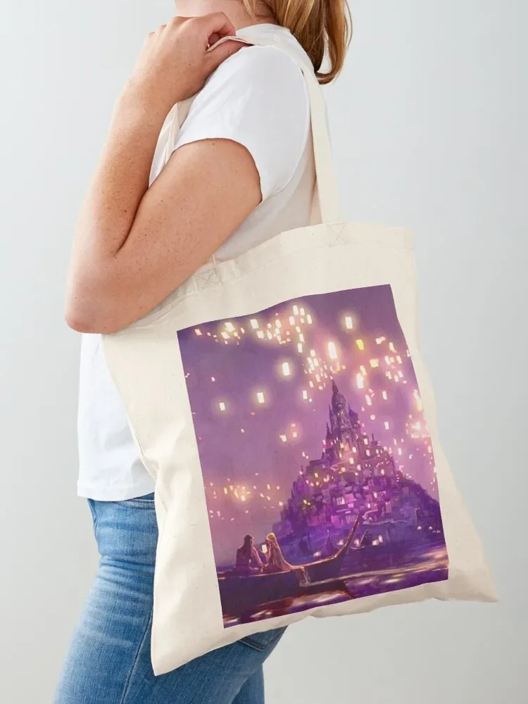 Glowing Castle Print Tote Bag large tote bag tote bags aesthetic canvas Bag