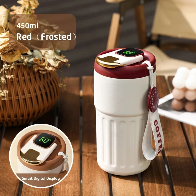 

Stainless steel cup intelligent coffee LED temperature display vacuum coffee 450ml insulated cup