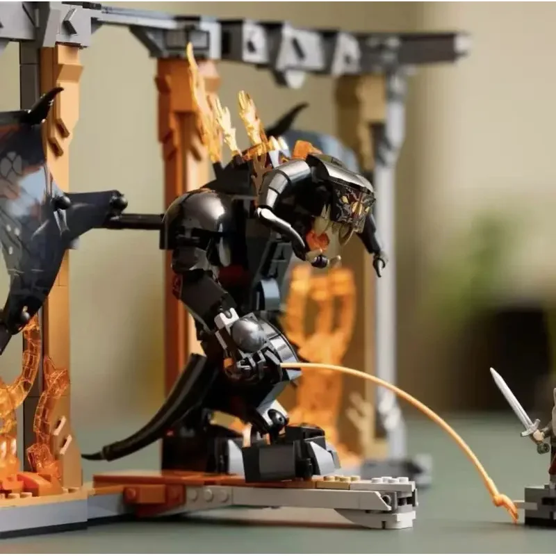 2025 مجموعة ليغو الجديدة Gandalf vs. Balrog رف الكتب الديكور الإبداعية ليغو عرض اللعب عيد الميلاد هدية عيد ميلاد #3