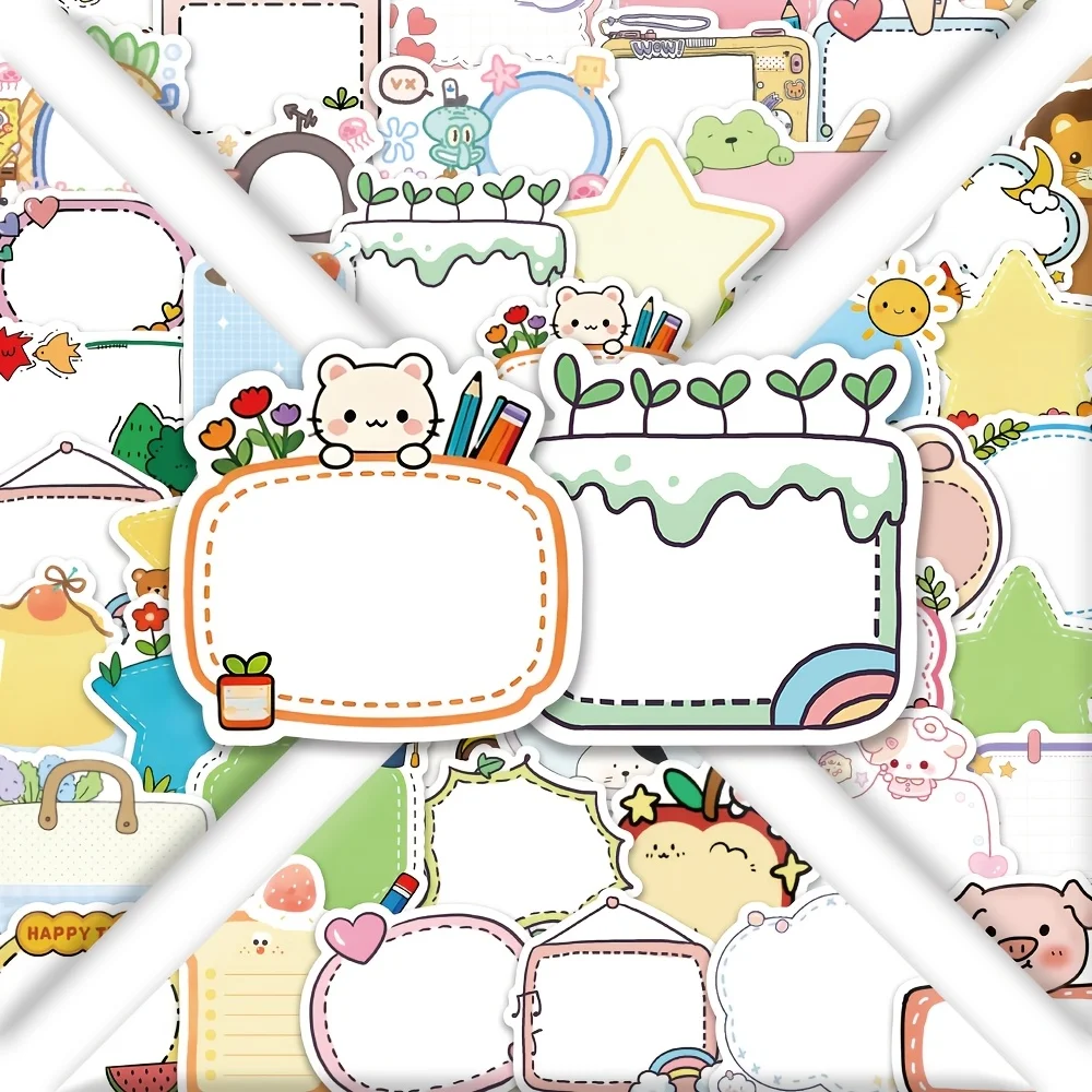60 pieces of simple sketch dialog box stickers, label handbooks, art materials, cute decorative stickers view 2