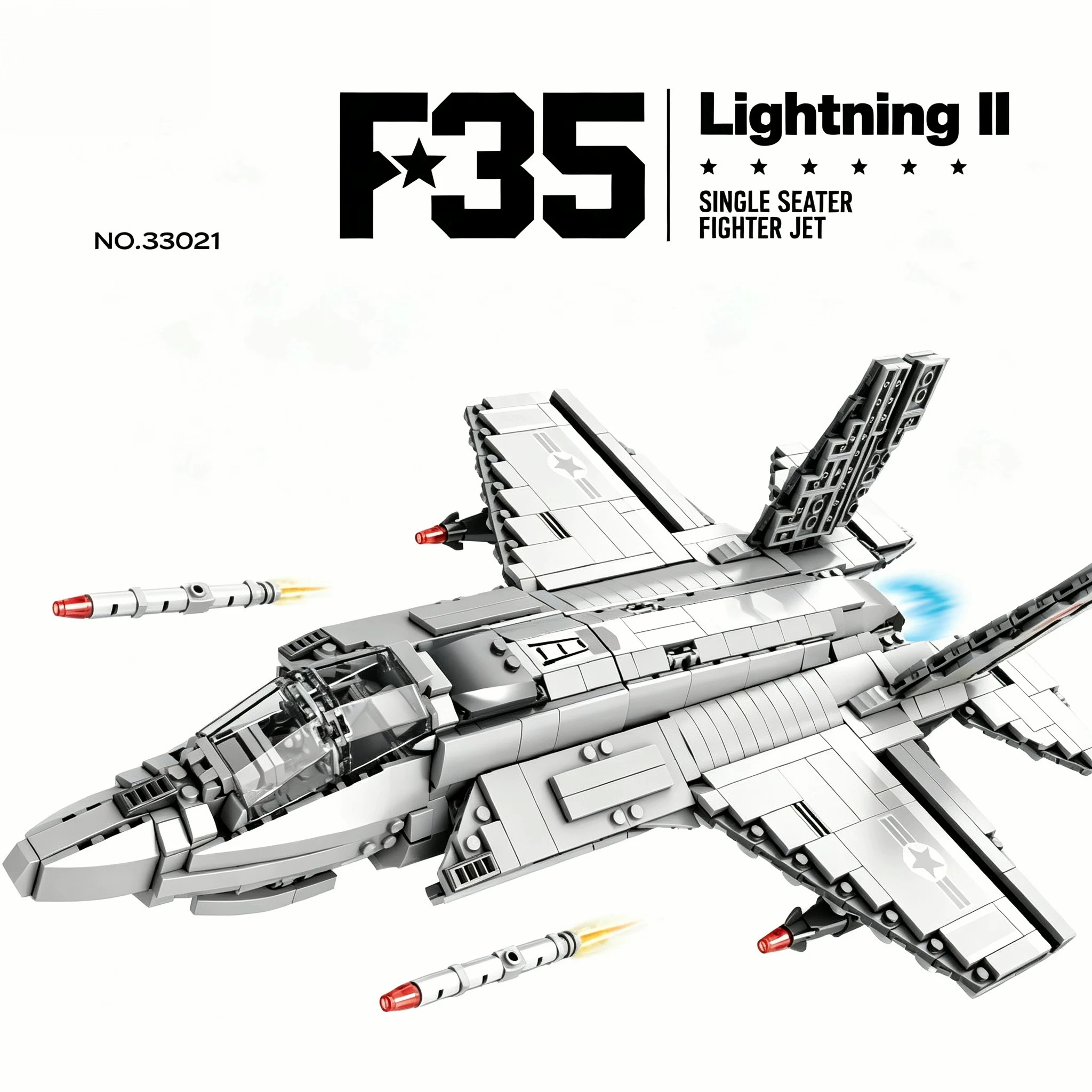

F-35 Fighter Jet Series Building Block Model MOC Building Set Creative Assembly Gift Suitable for Children and Adults 1490 Piece