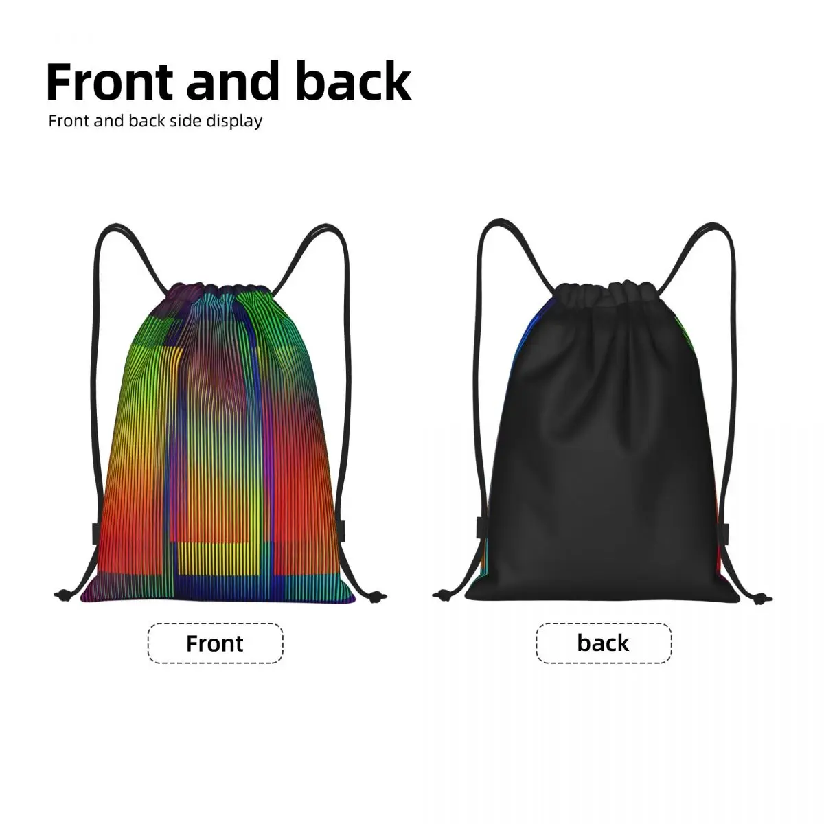Carlos Cruz Diez Permutation Drawstring Backpack Sports Gym Bag for Men Women Training Sackpack