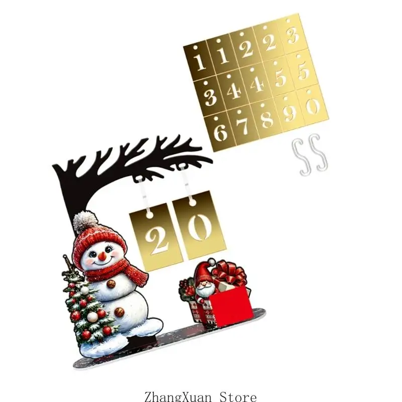 Freistehendes Weihnachtsdisplay mit Datumskarten für Schreibtische und Regale 3XUF – Detail 3
