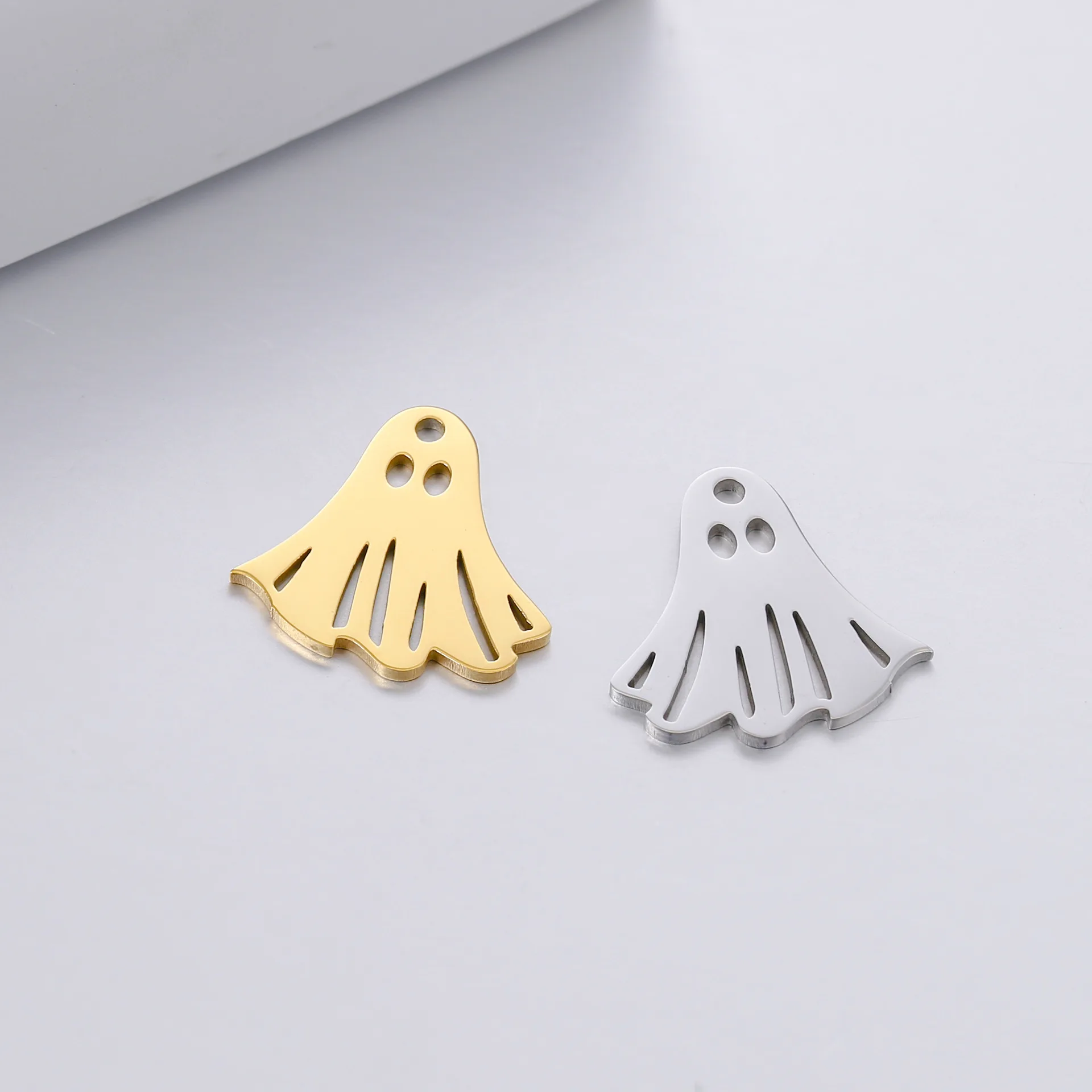 5Pcs/Lot Stainless Steel Pumpkin/Mummy/Skeleton Skull/Ghost Spirit/ Charms Halloween Pendants DIY for Jewelry Making Accessory