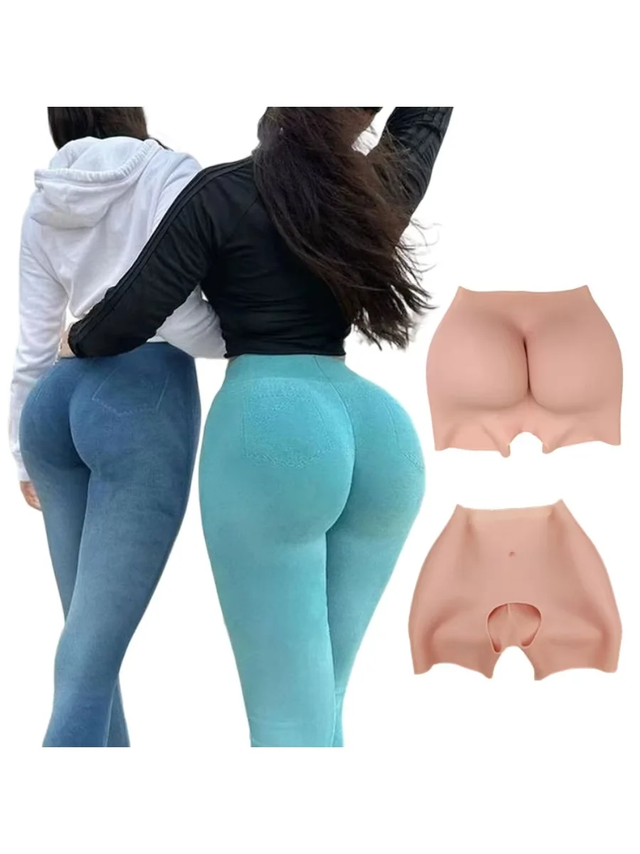Silicone Butt Enhancement Pants, Hip and Waist Sculpting Three-Piece Tights, Butt Lifting Shapewear