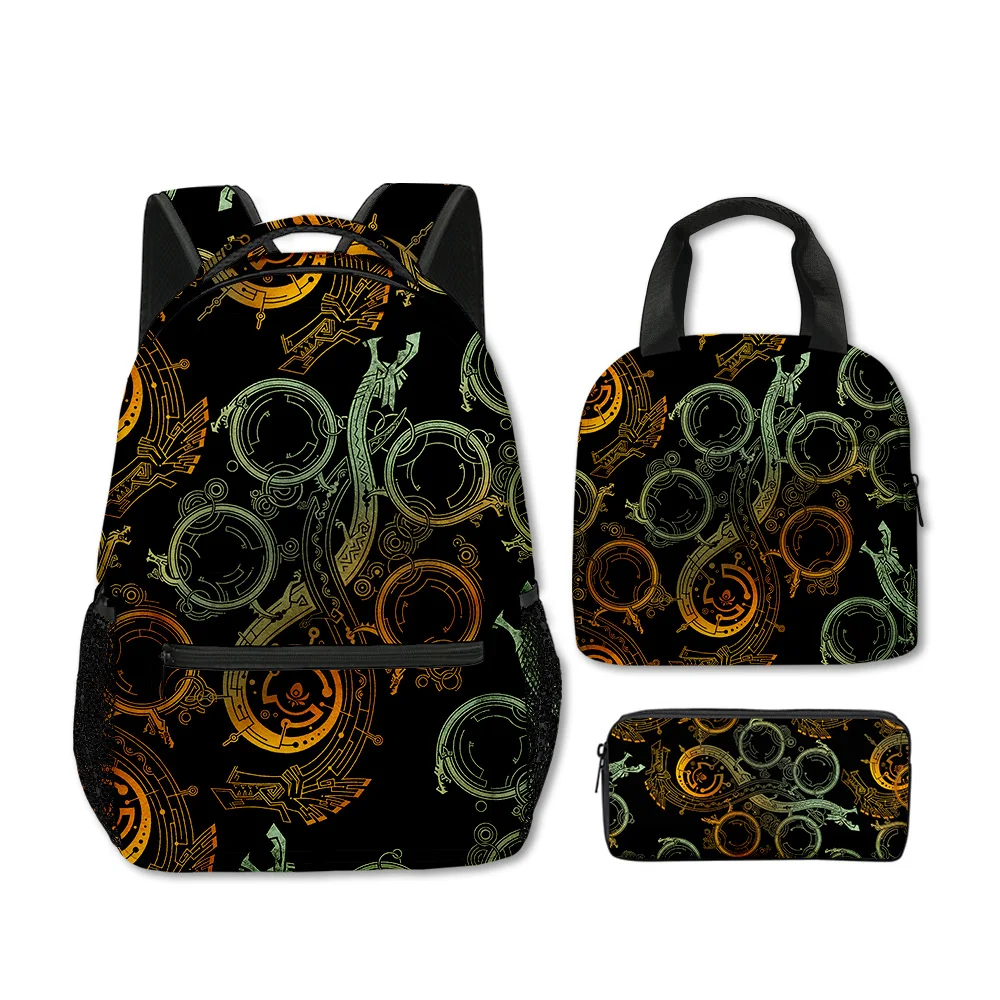 

Fashion Novelty Cool Monster Wilds 3D Print 3pcs/Set Student School Bags Laptop Backpack Crossbody Lunch bag Pencil Case