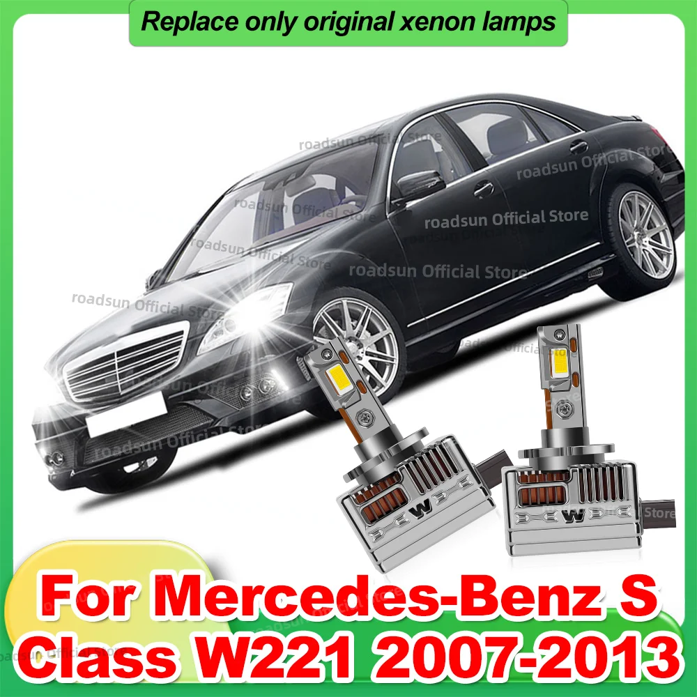 

Led Car Headlight Canbus HID Xenon Bulb 1:1 6000K For Mercedes Benz S Class W221 2007 2008 2009 2010 2011 2012 2013