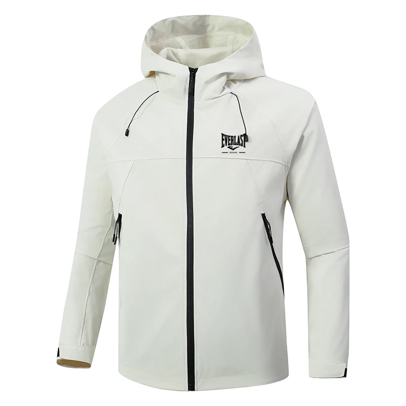 

2026 Spring New Men's Casual Fashion Street Style Sports Comfortable Loose Outerwear Printed Hooded Drawstring Zipper Jacket