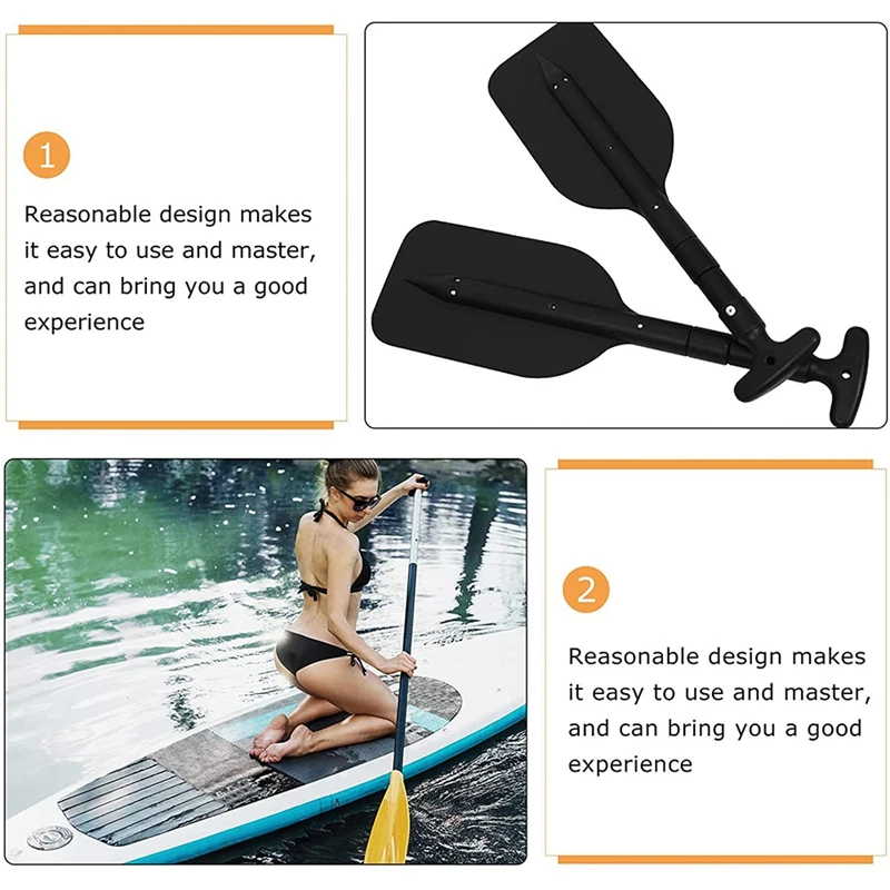 2Pcs Paddles Telescoping Plastic Boat Paddle Collapsible Oar For Kayak Jet Ski And Canoe Safety Boat Accessories