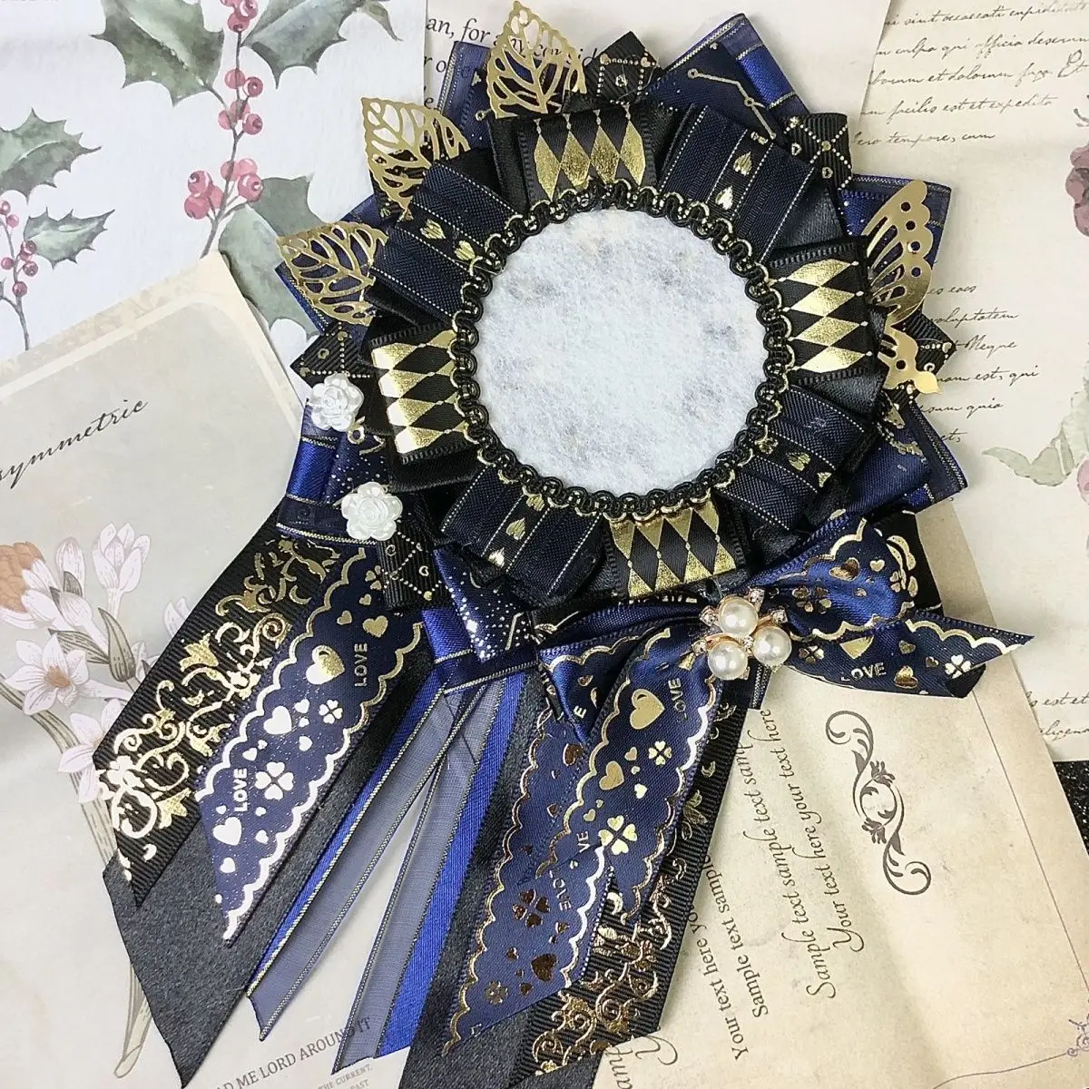 Women Ita Bags Accessories,Ribbon Badge Rosette,Anime Cosplay Crafts,Lolita Backpack Bowknot Decoration