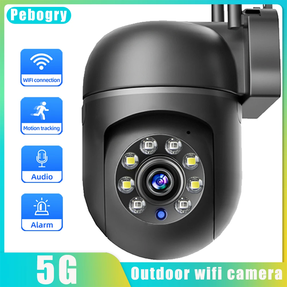 camera de seguranca sem fio wifi visao noturna colorida auto rastreamento protecao cctv ao ar livre 5g hd 5mp 01