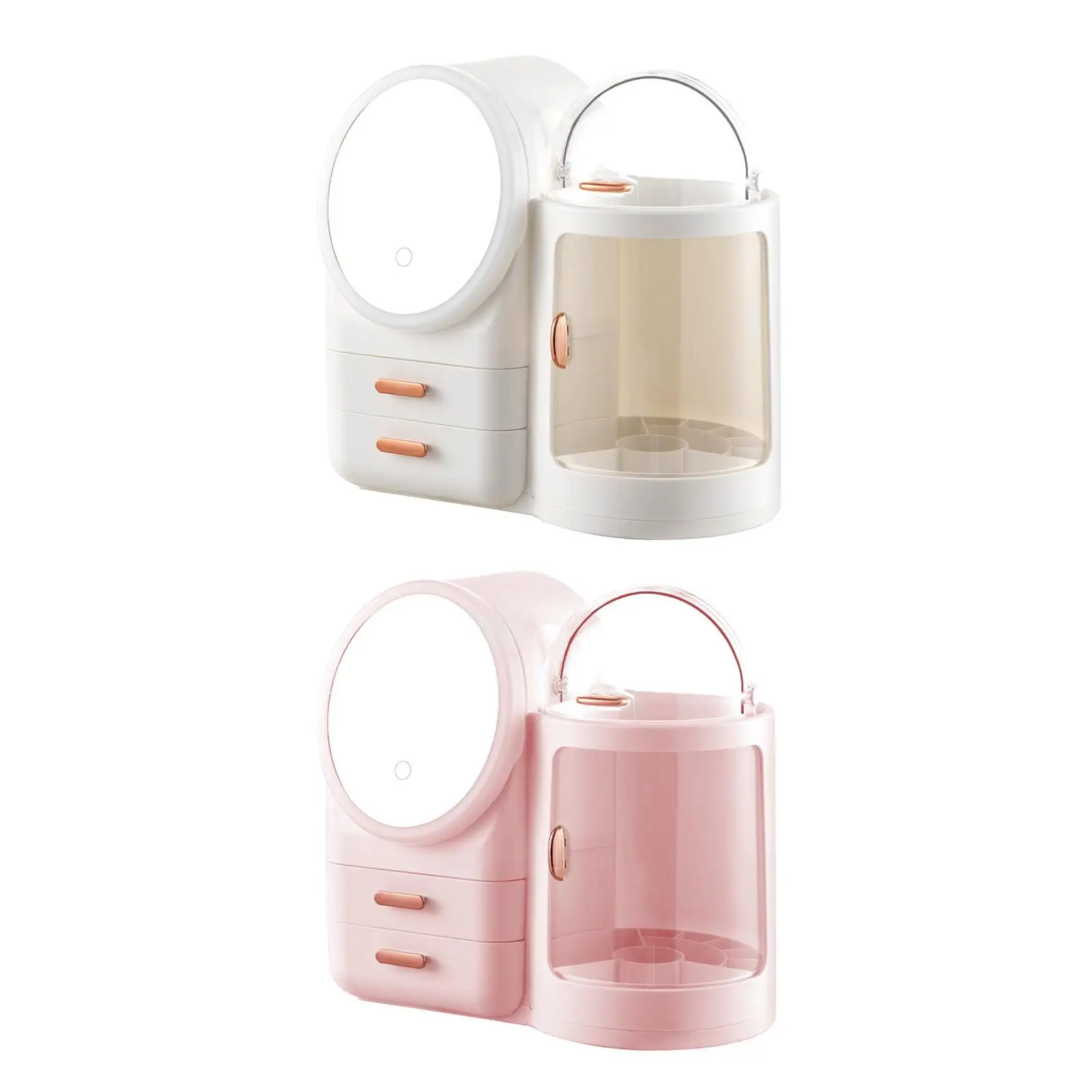 

Makeup Brush Organizer Case Cosmetic Storage Box Lipstick Organizer Nail Brushes with Touch Screen Makeup Mirror Brushes Holder