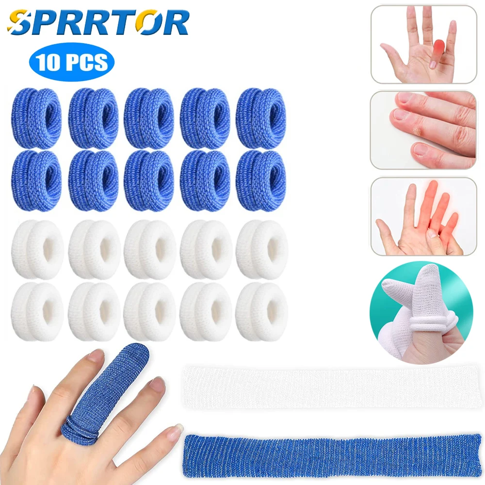 10Pc Tubular Bandage Dressings Finger Bandage,Toe Cots,Toe Sleeves,Thumb Protector,Fingertips Protective, Cushion