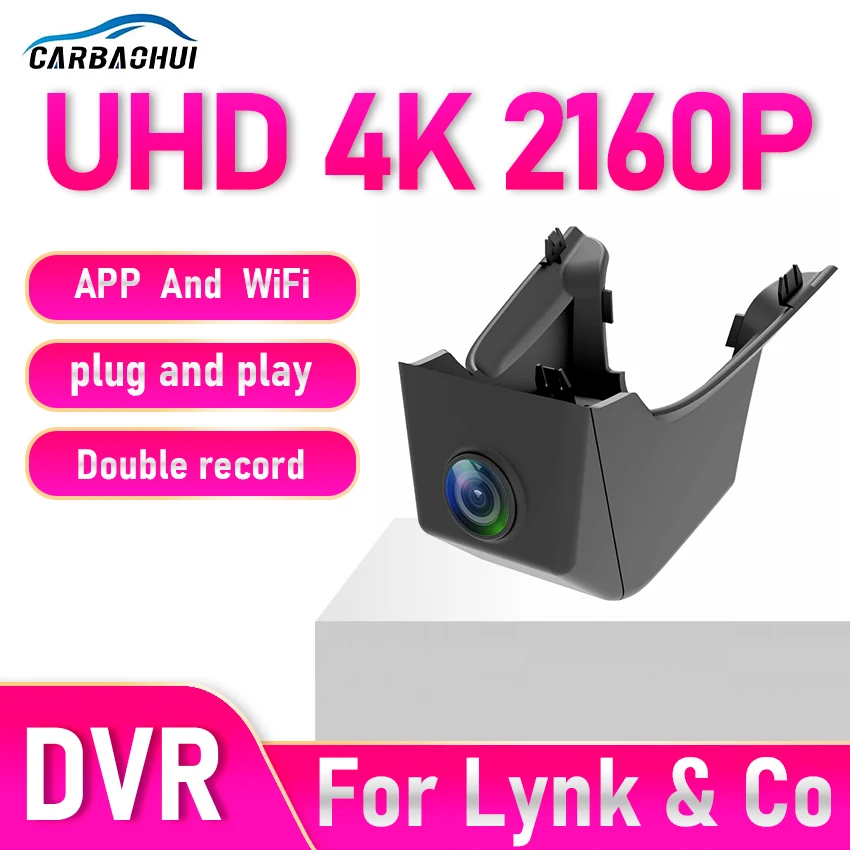 

4K Wi-Fi 3840*2160 Автомобильный видеорегистратор Видеокамера для Lynk & Co 01 PHEV 2018 2019 2020 2021 2022 2023, видеокамера для Lynk & Co