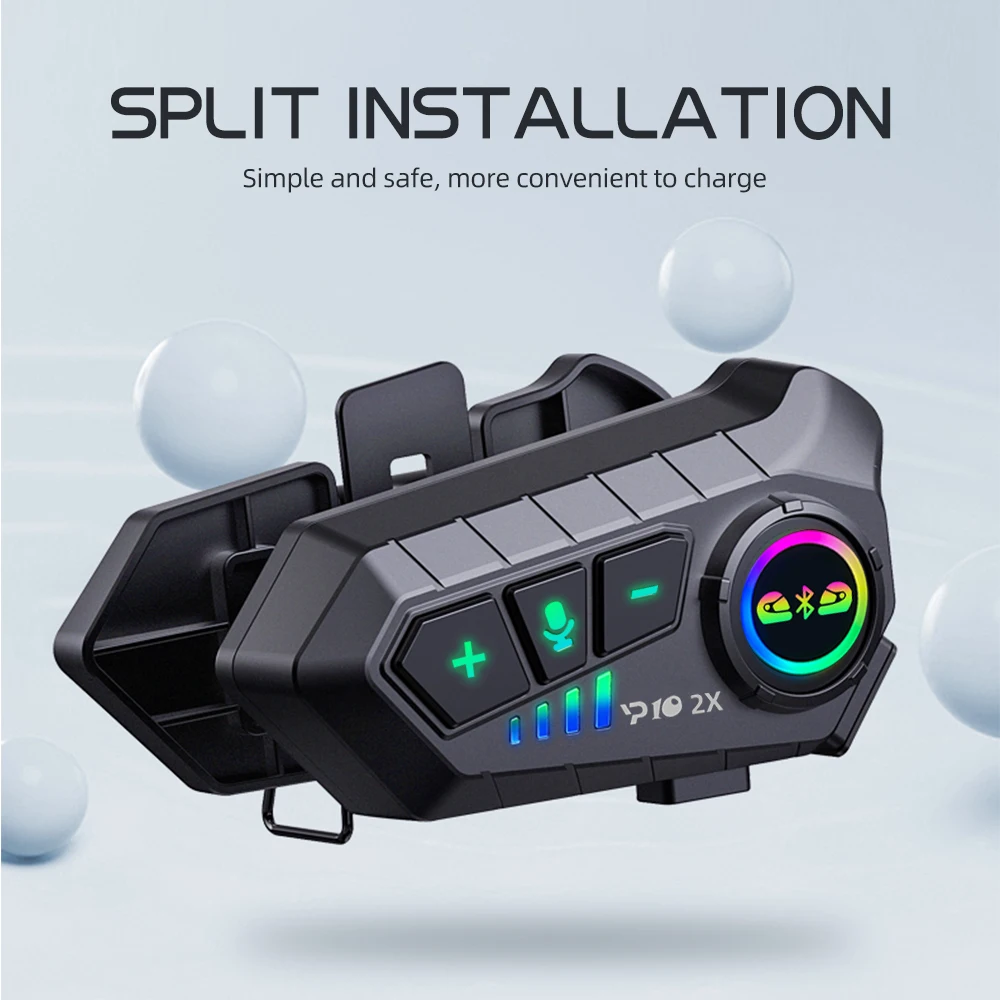 YP10 Helmet Bluetooth Headset Intercom Dual-mode dual-channel Wireless Handsfree Interphone Waterproof Motorbike Earphone