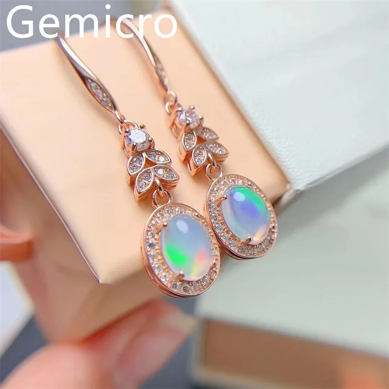 YULEM Natural opal Ring Earrings  S925 Sterling Silver Fashion Fine Jewelry Women  YULEM OPAL
