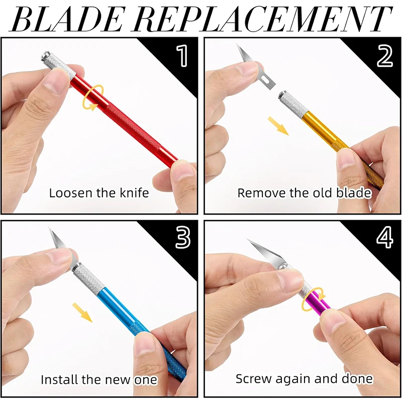 النقش عدم الانزلاق سكين معدني سبائك الألومنيوم شفرات القاطع أدوات السكاكين الحرفية لقطع الورق الحرفية وصنع النماذج TMZ