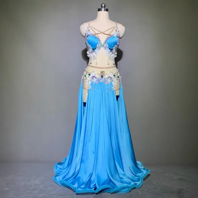 

Индивидуальный новый дизайн костюма для танца живота с элегантной большой юбкой и универсальной танцевальной одеждой