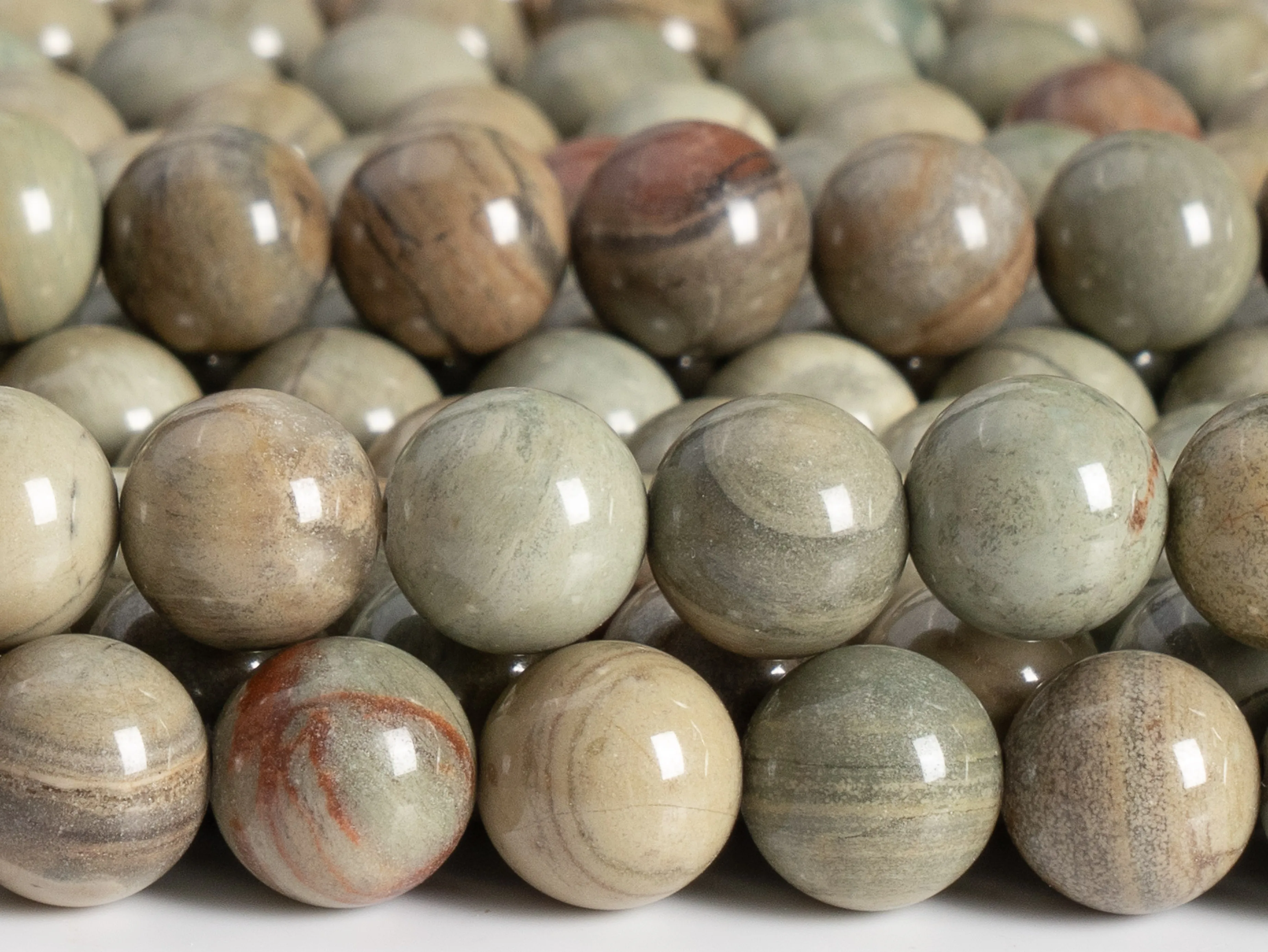 Genuine Natural Silver Leaf Jasper Beads Grade AAA Gemston  Loose Beads Round Size Options 6/8/10/12mm for Jewelry Making