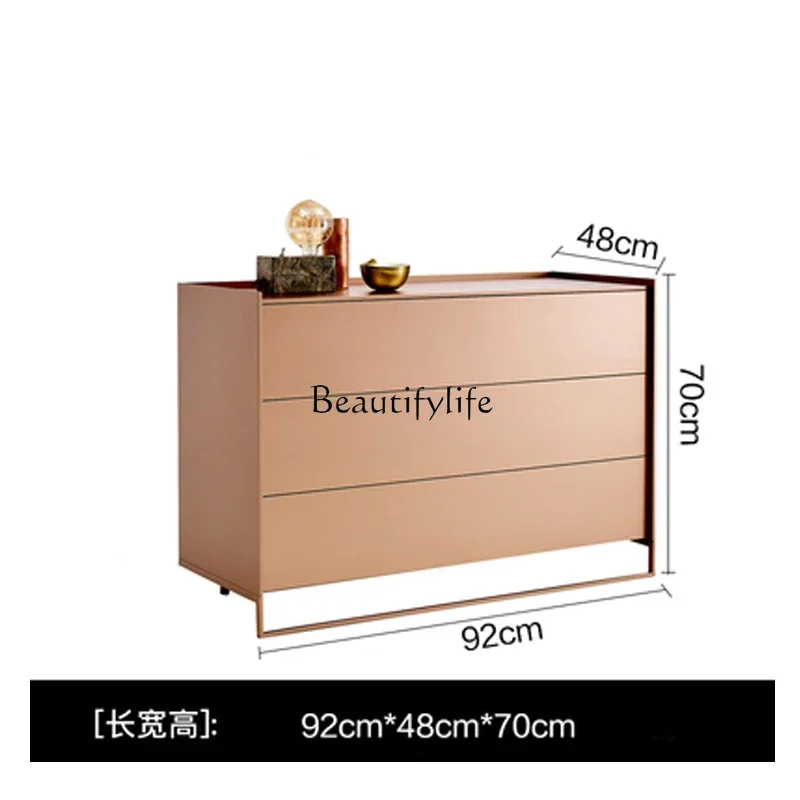 04Modern simple paint three-bucket cabinet, bedroom drawer, bucket cabinet, bedside table combination