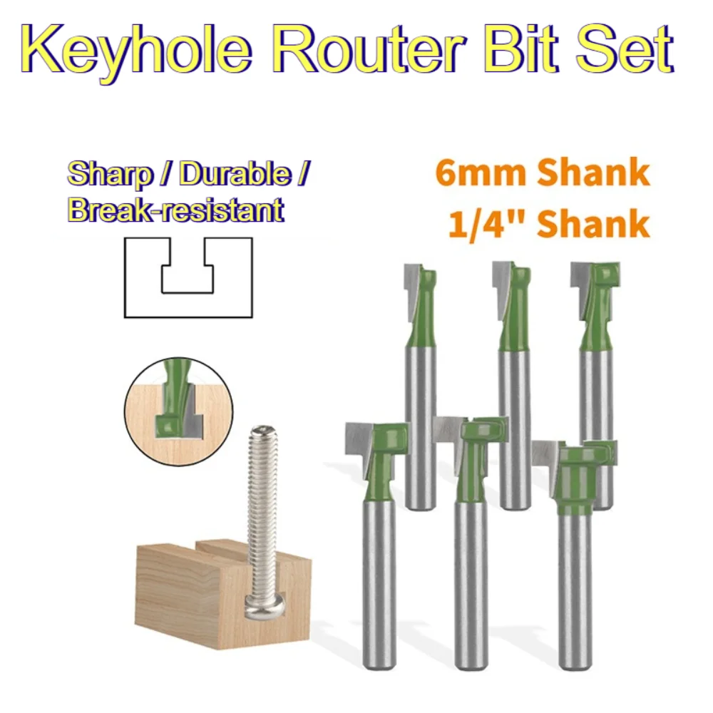 Router Bits For Woodworking - Набор фрез для вырезания отверстий, 6