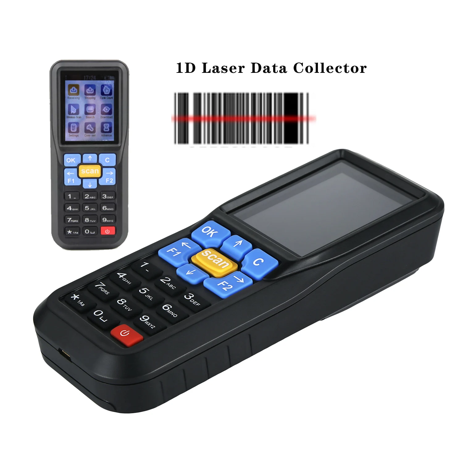 HBAPOS Wireless Mini Data Collector Handheld Barcode Scanner Reader 1D Laser Bar Code POS Terminal For Logistics Warehouse