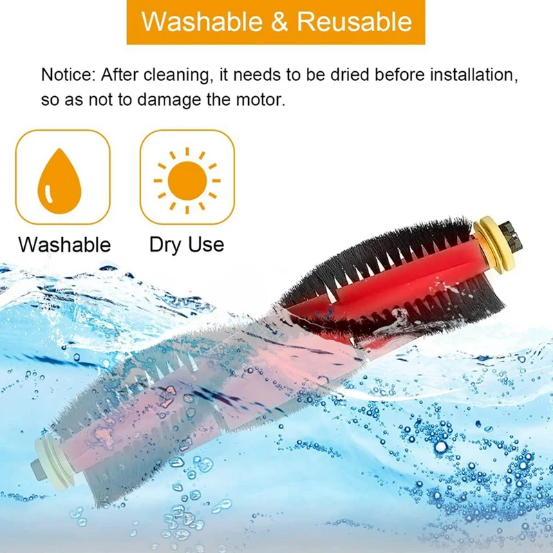 แปรงหลักตามที่ปรากฏพลาสติกสำหรับ roborock S6 MaxV, S6, บริสุทธิ์ S6, E5, E4, S4สูงสุด, S4, S5สูงสุด, S5, E35, หุ่นยนต์ดูดฝุ่น E2