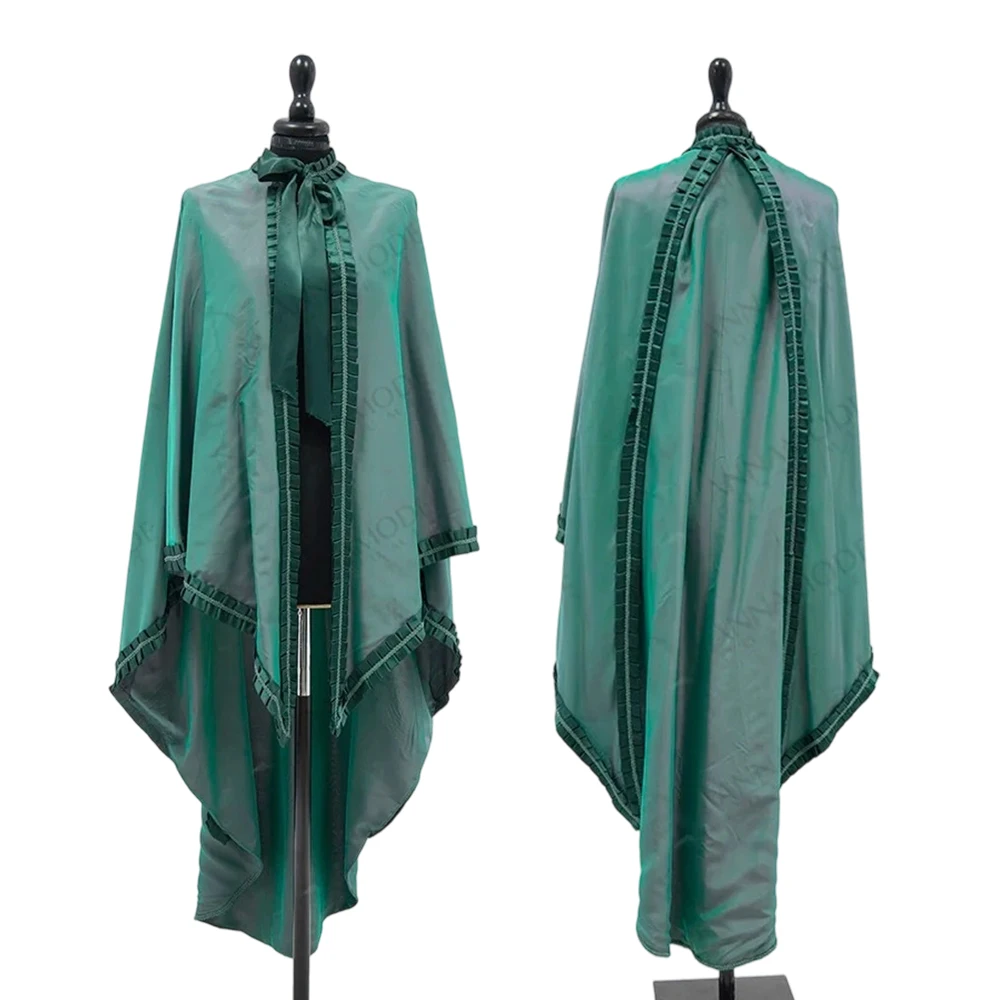 

Regency Queen Walking Cloak Medieval Women Gothic Green Lace Up Cape Halloween Elf Cosplay Shawl Victorian Royal Tea Party Robe