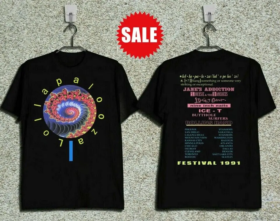 Vintage 1991 Lollapalooza Tour Double Side Black T-Shirt great new new