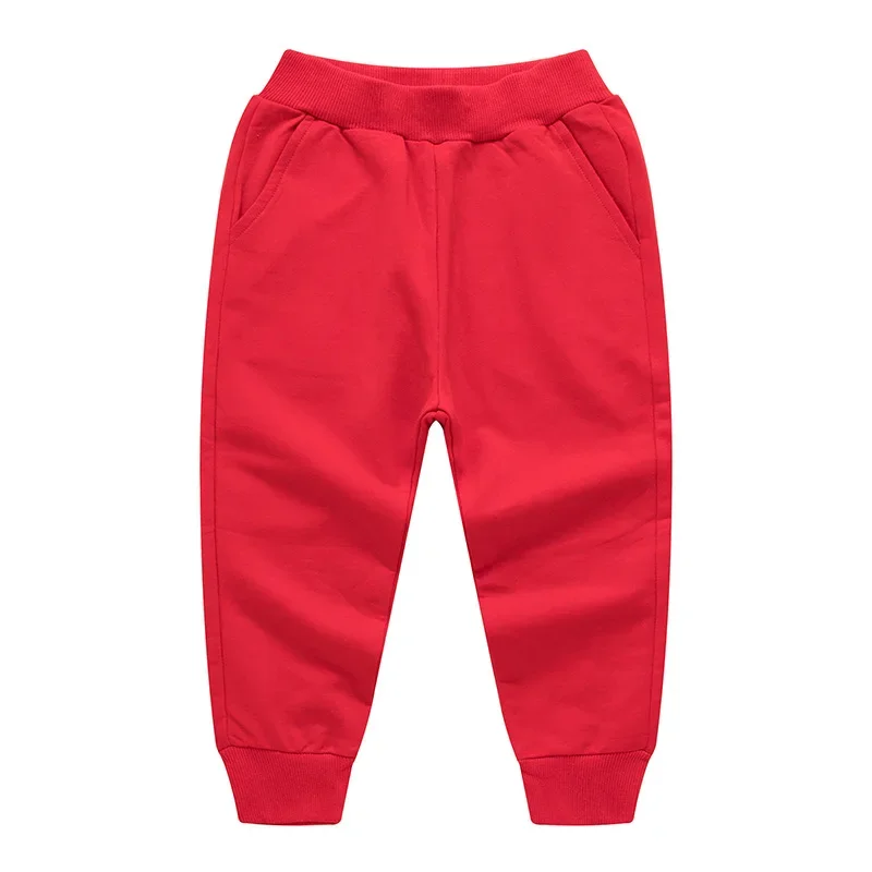 2024 Spring Autumn Children\'s Clothing Boys Girls Elastic Waist Cotton Solid Color Sports Pants Sweatpants for Boy Kids Outfits