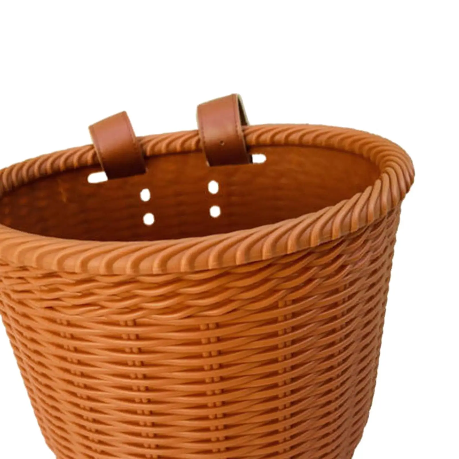 Kids Bike Basket Arts Crafts Thickened Imitation Rattan Bike Decoration Accessories Children\'s Bicycle Basket for Outdoor Picnic