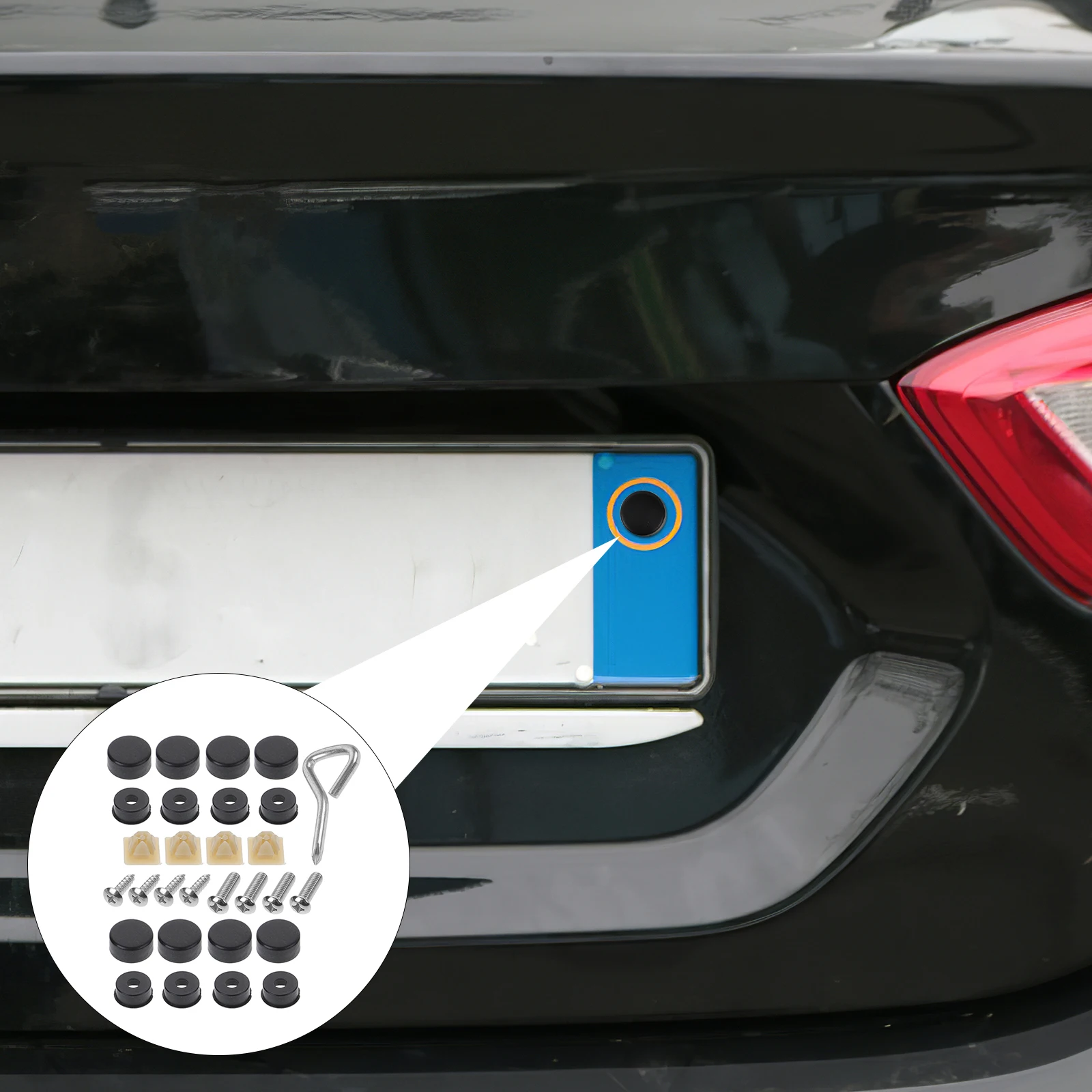 

License Plate Frame Screws Accessories Car Kit Suite Fasteners Number and Caps for