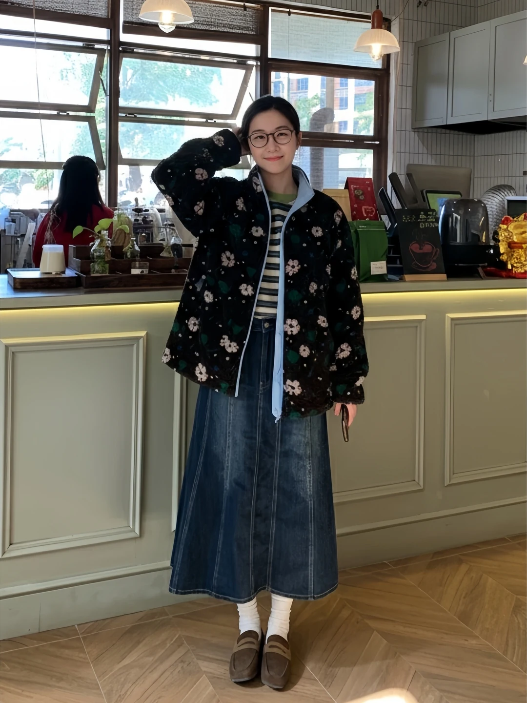 

Loose Long Denim Skirt Women's High Waist A-Line Midi Skirt Spring Fashion Vintage Korean Style Half-length Skirt