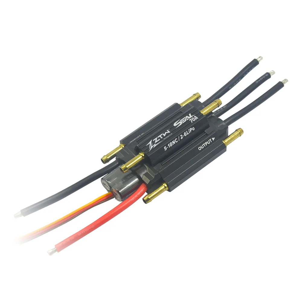 ZTW Seal 70A ESC 2-6S Built-in SBEC 5.5V/5A Bidirectional Water-Cooling Waterproof Brushless Speed Controller for RC Racing Boat