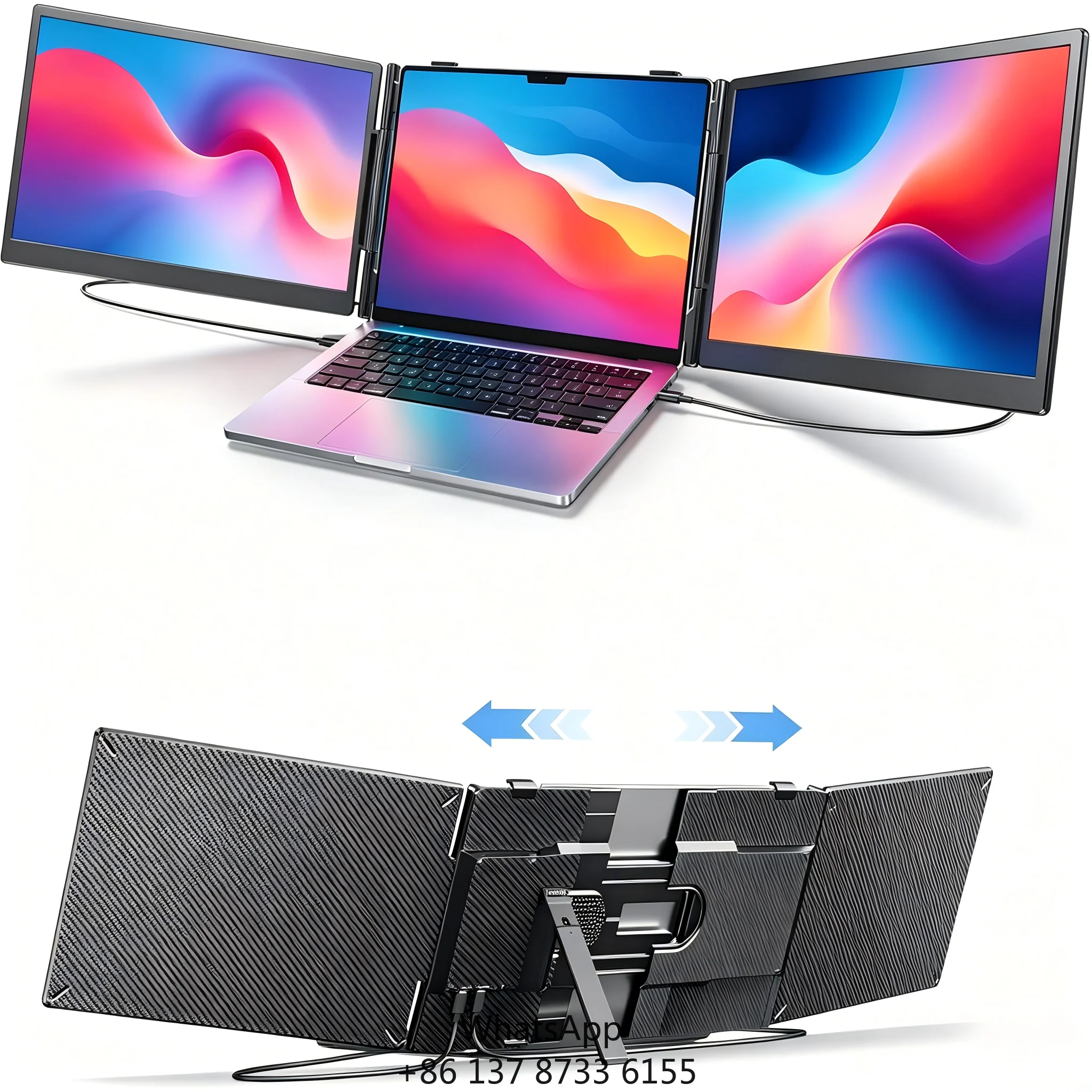 

External Screen For Laptop Multi LCD 14inch Sizes Compatible For Work From Home High Efficiency Studio