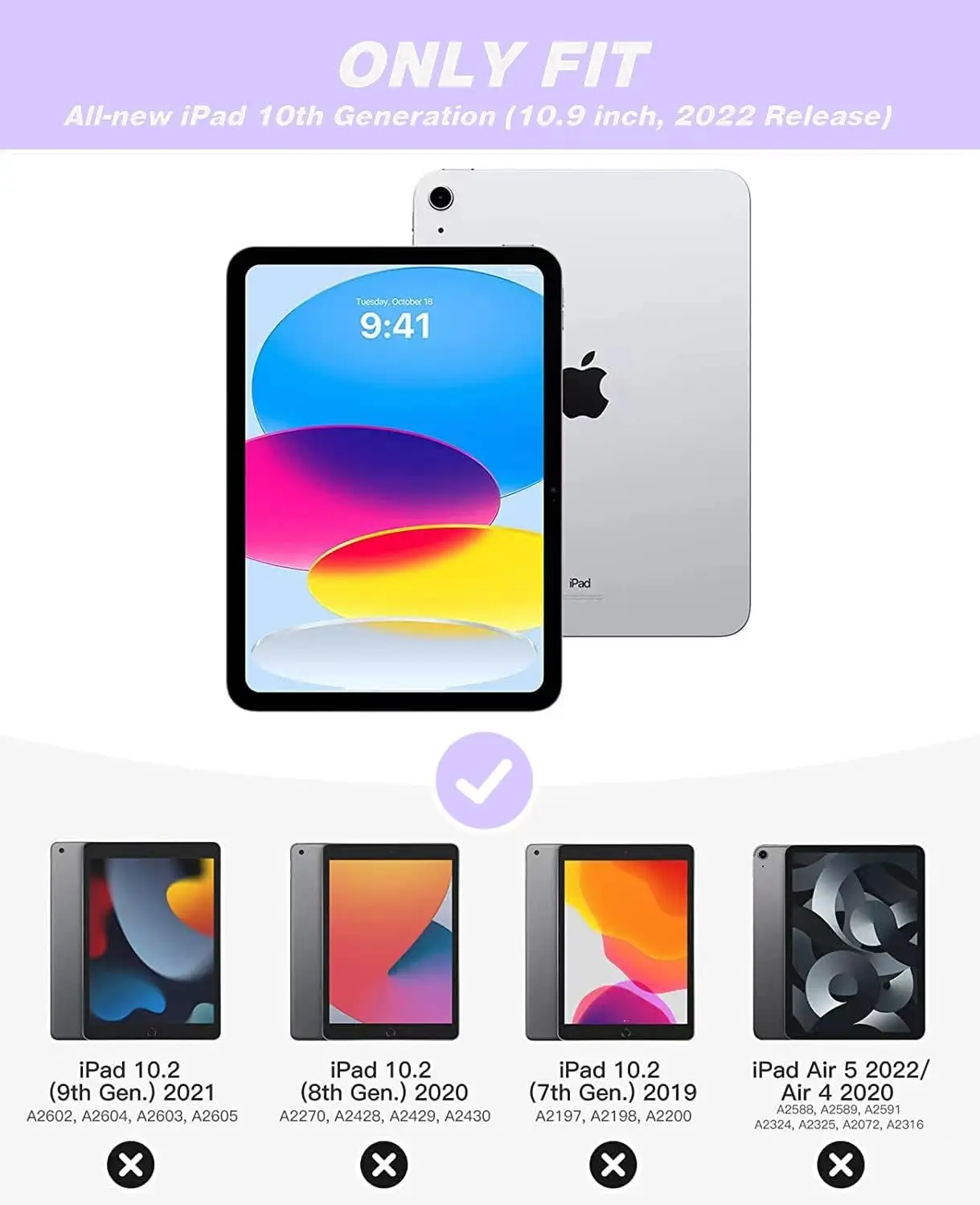 아이패드 (A16) 케이스/아이패드 10세대 케이스 [11인치 2025/10.9인치 2022] 펜슬 홀더 포함, 소프트 TPU 백 커버 스마트 커버