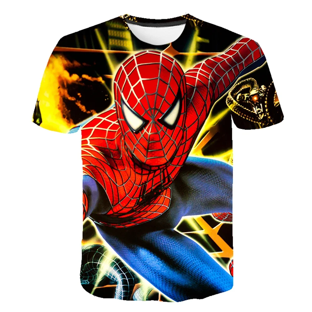 

MINISO T-Shirts Cartoon Spider-man 3d Printed Streetwear Kids Adults Fashion Oversized T Shirts Kids Boys Girls Tops Clothing