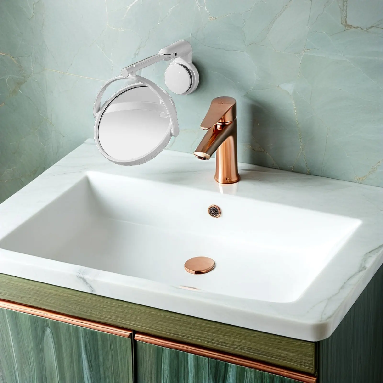 

Современное настенное зеркало для ванной с креплением на присосках, высококачественная четкая поверхность, модный декор для дома, совместимо со всеми типами креплений.