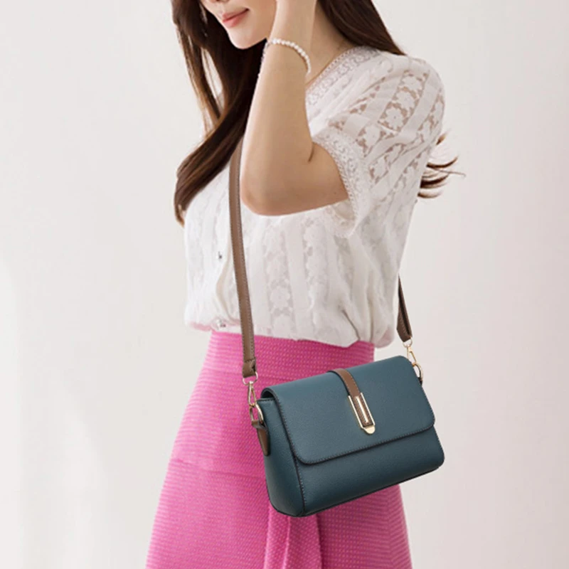 Mode Luxus Design Frauen kleine Schulter Umhängetaschen Damen quadratische Tasche Schulranzen Cluthes Umhängetasche Damen Klappe Handtasche – Detail 8