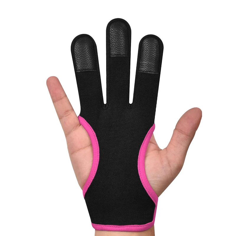 1PCS Archery 3 Fingers Glove Gym Adjustable Hand Guard Protector Nylon Breathable Outdoor Archery Shooting Glove Sport Accessory view 5