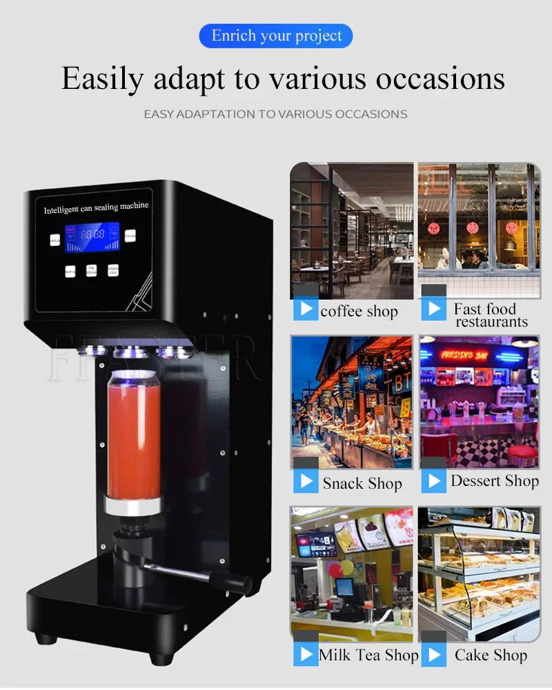 LXT Commercial Tin Can Seamer 55mm Aluminum Beer Automatic Can Sealing Machine Cola Sealing Capping Machine Milk Tea Shop