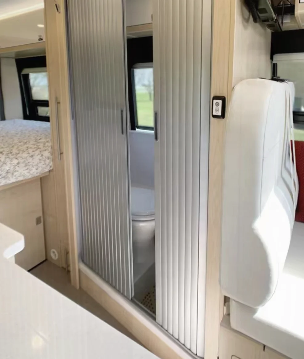 

Customizable Accordion Honeycomb Folding Door For Bathroom Shower RV Body Parts For Trailer Caravan RV Sliding Shower Door