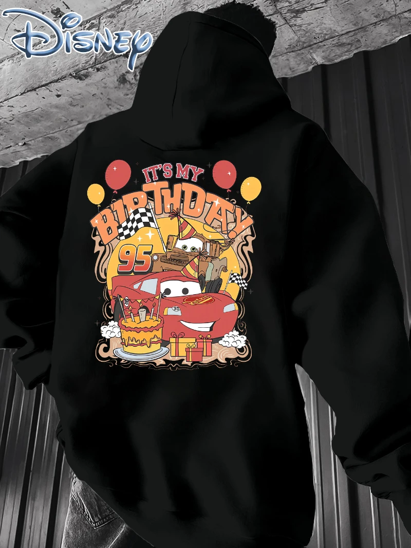 Disney Pixar Cars: Sudadera con capucha de cumpleaños del 95 aniversario de Lightning McQueen y hombre - Número de carreras de inspiración oficial 95