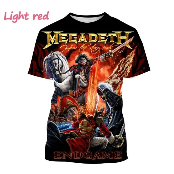 Popular Heavy Metal Rock Band Megadeth 3D Printed Men/Women T-shirts Summer Wild Style Short Sleeve Tee Top Oversized Streetwear